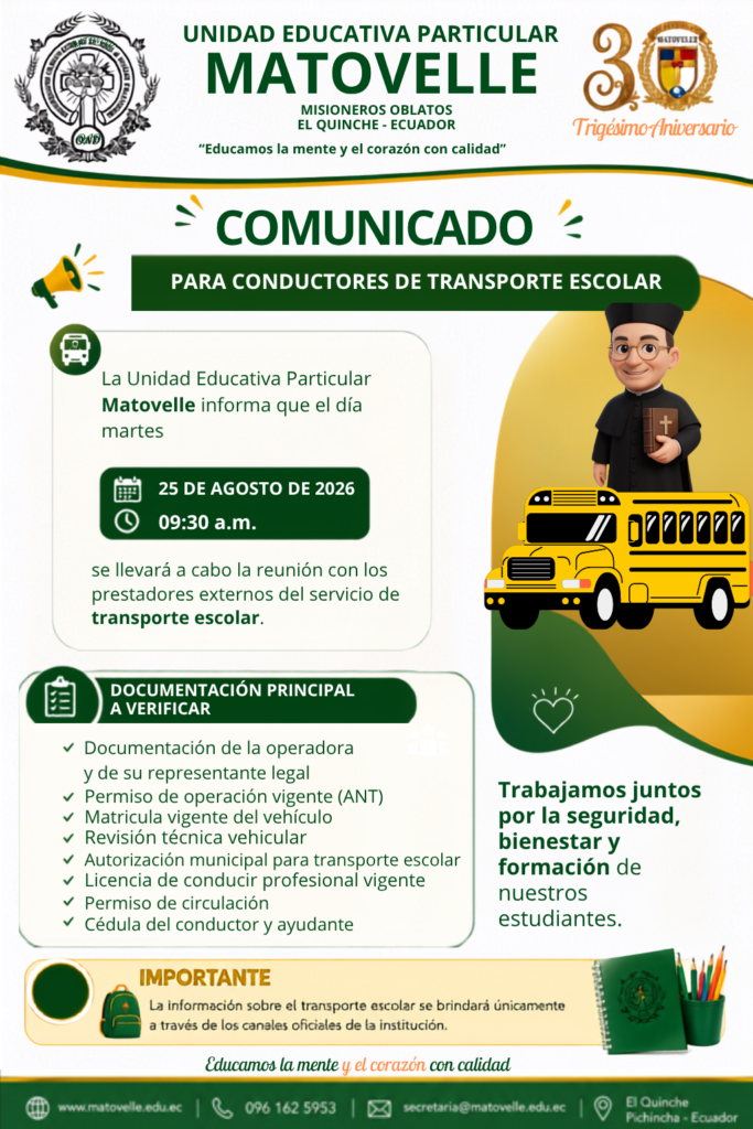 PARA CONDUCTORES DE TRANSPORTE ESCOLAR